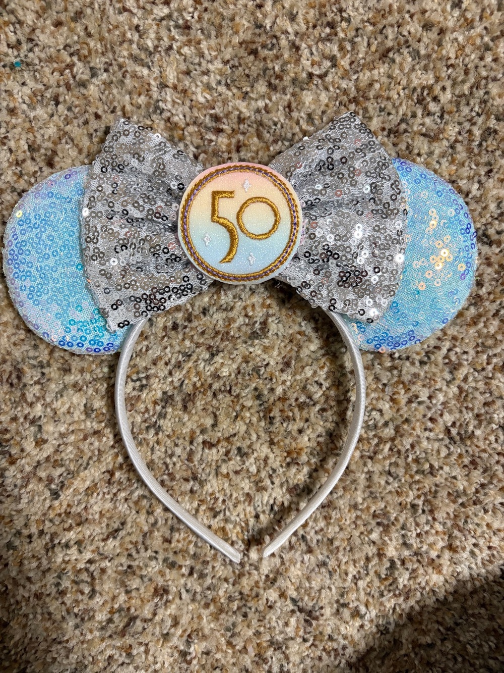 Silver Sequin Disney's 50 Celebration Headband